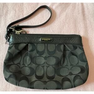 Coach Black Logo Wristlet